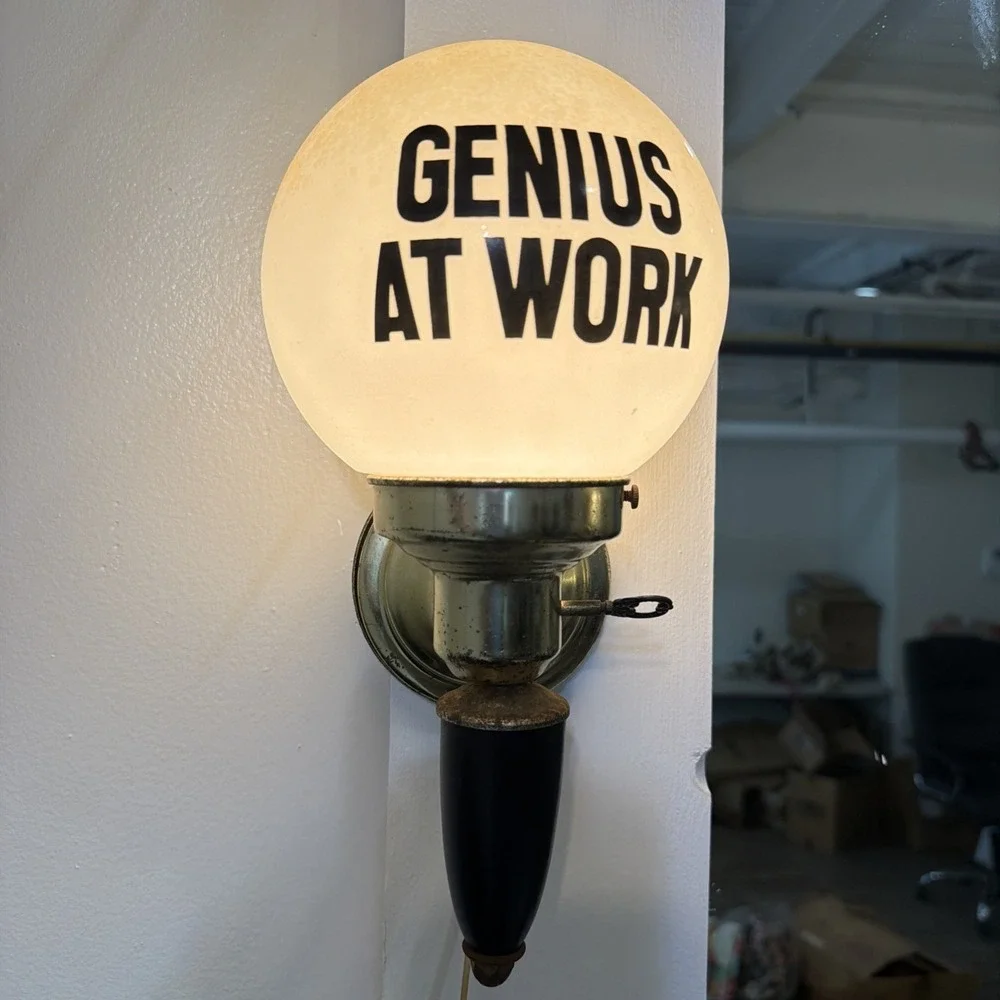 Vintage 1960-1970 Genius At Work Lamp Sconce Light